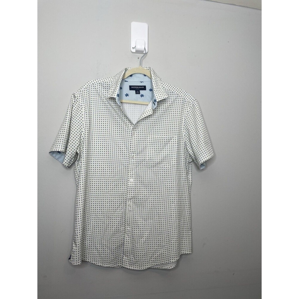 Mizzen Main Shirt Mens Large White Leeward Trim Short Sleeve Stretch Performance
